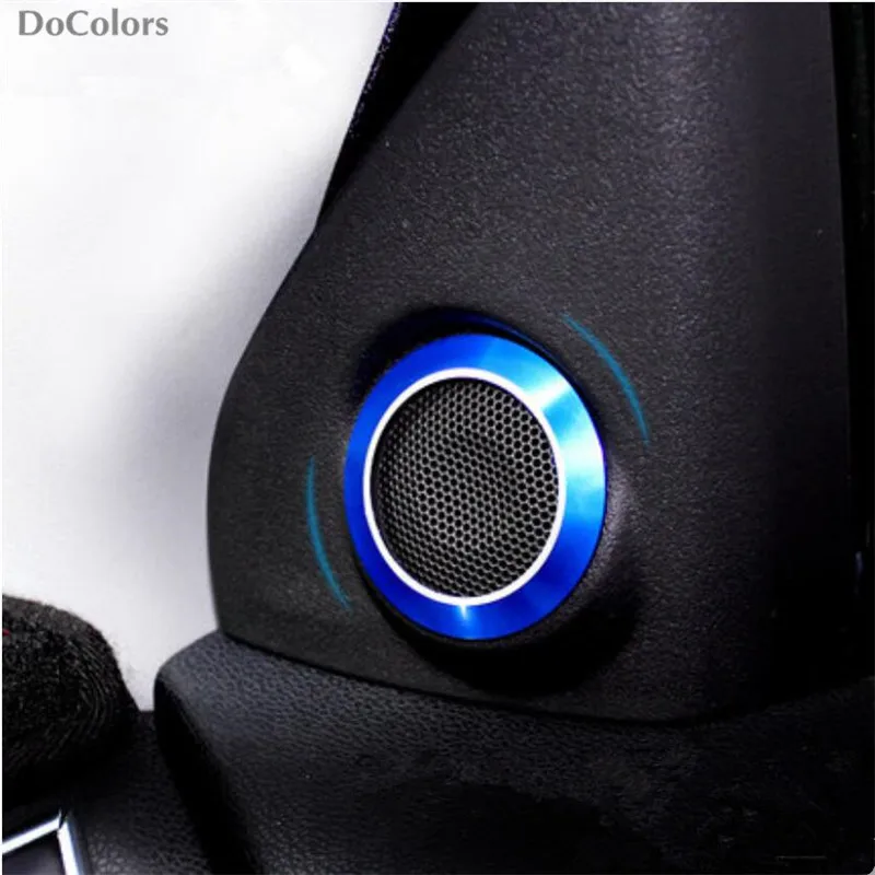 DoColors 2pcs/set interior audio speaker decoration trim cover ring sticker case for MITSUBISHI ASX Outlander 2013-2018