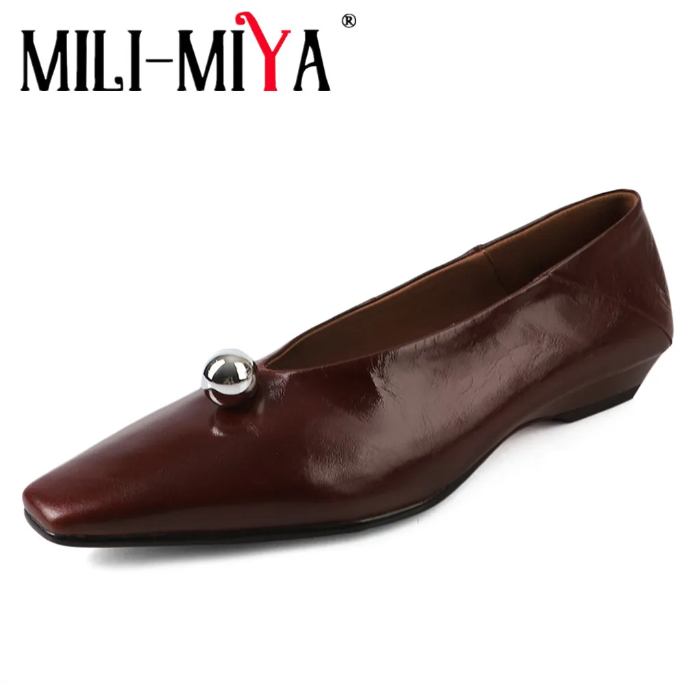 MILI-MIYA Zapatos de tacón alto con punta cuadrada y forro de piel de cordero para mujer, con tacones gruesos en colores sólidos, calzado informal de talla grande para mujer