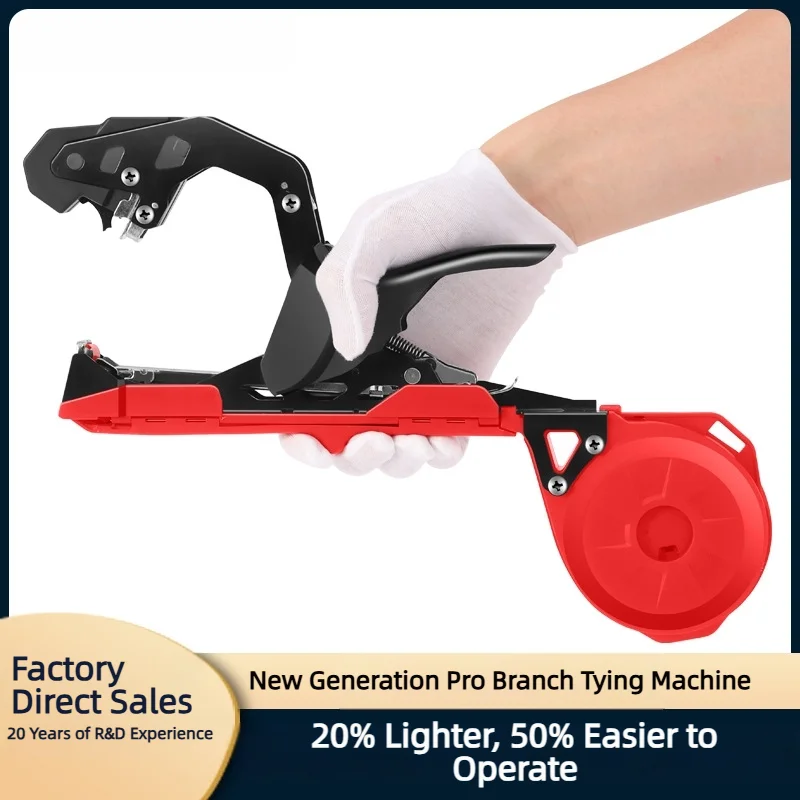 Grape vine tying machine, cucumber and tomato trellising device, bent-head vine tying machine