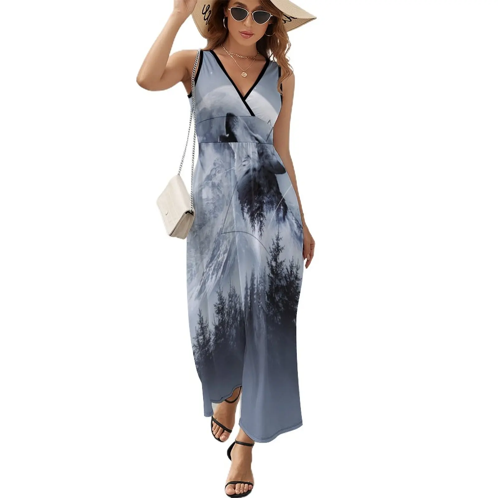 

Howl with the Wolf Sleeveless Dress womans clothing dress summer summer dresses womens 2023 chic and elegant evening dress