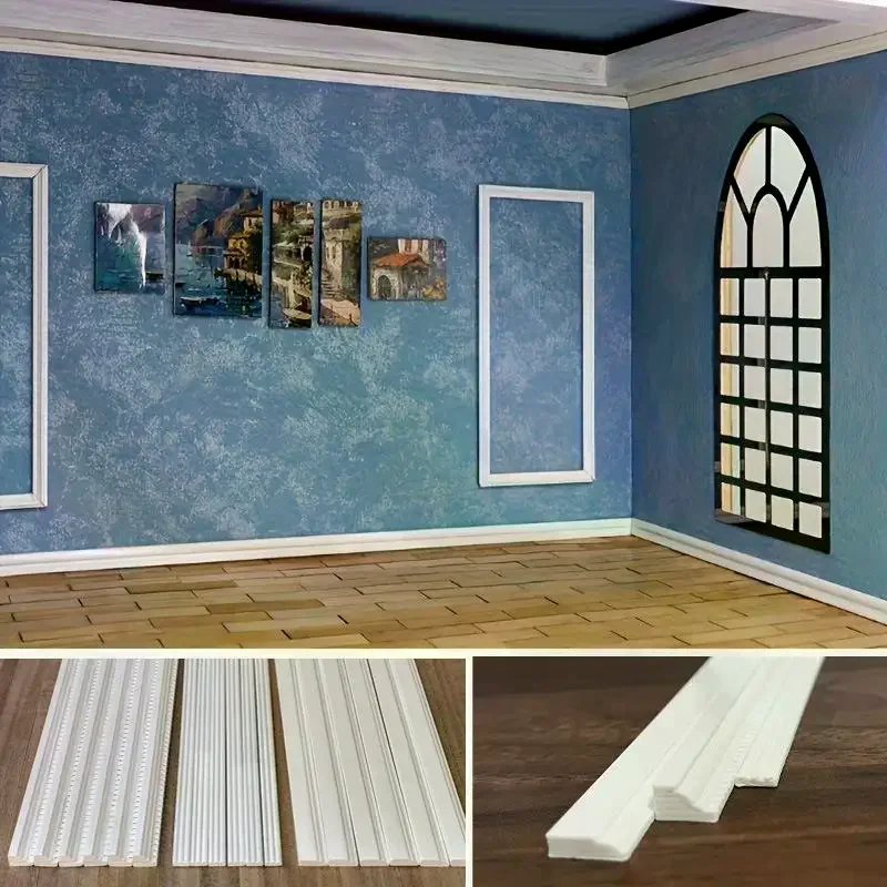 Miniature Dollhouse Ceiling Line Skirting Trim Decor for DIY Micro Landscape Room Design