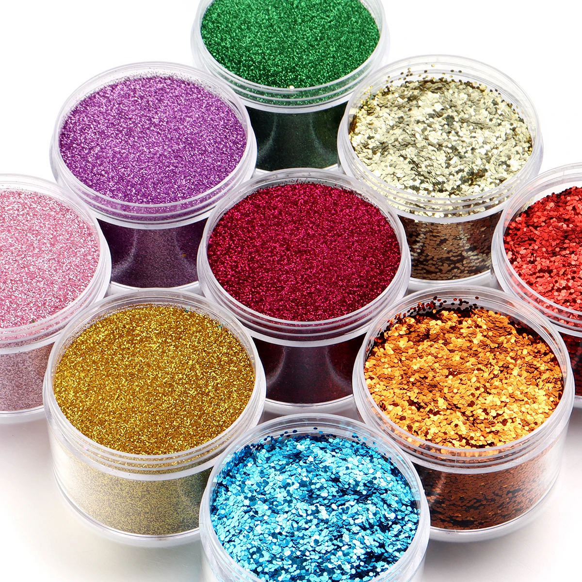 30g/Bottle Holographic Colorful Hexagon Shape Chunky Nail Glitter Sequins Sparkly Flakes Slices Manicure Body/Face Glitter