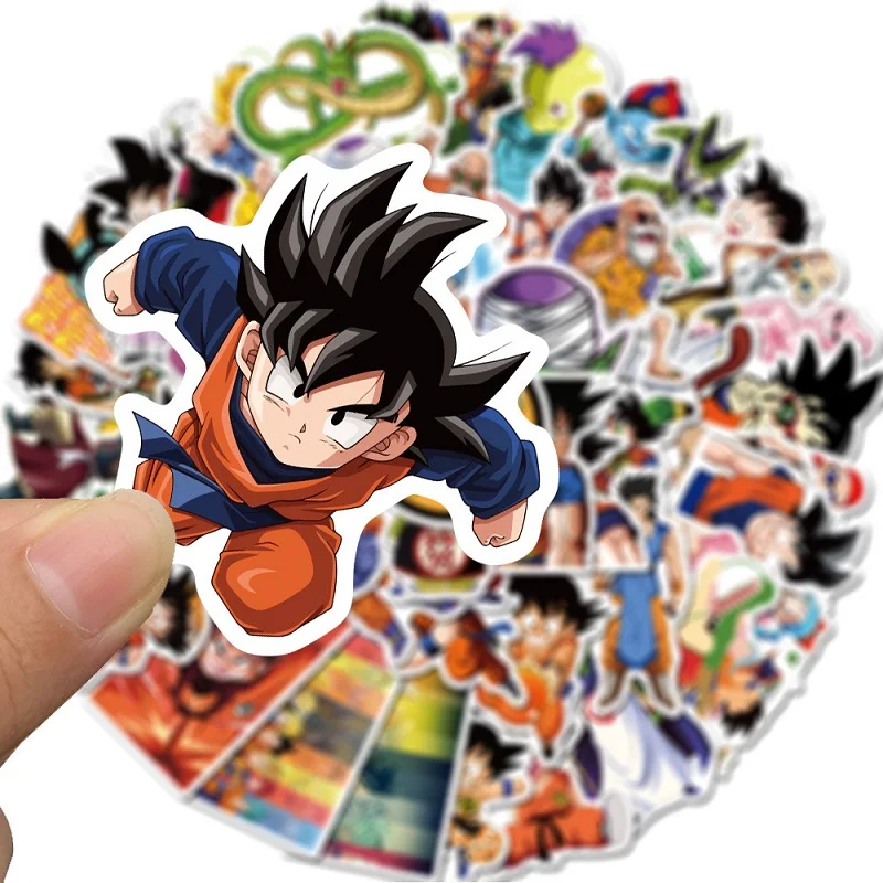 50/100Pcs Anime Dragon Ball Super Saiyan Son Goku Cartoon Stickers Toy Notebook Motorcycle Skateboard Computer Mobile Phone