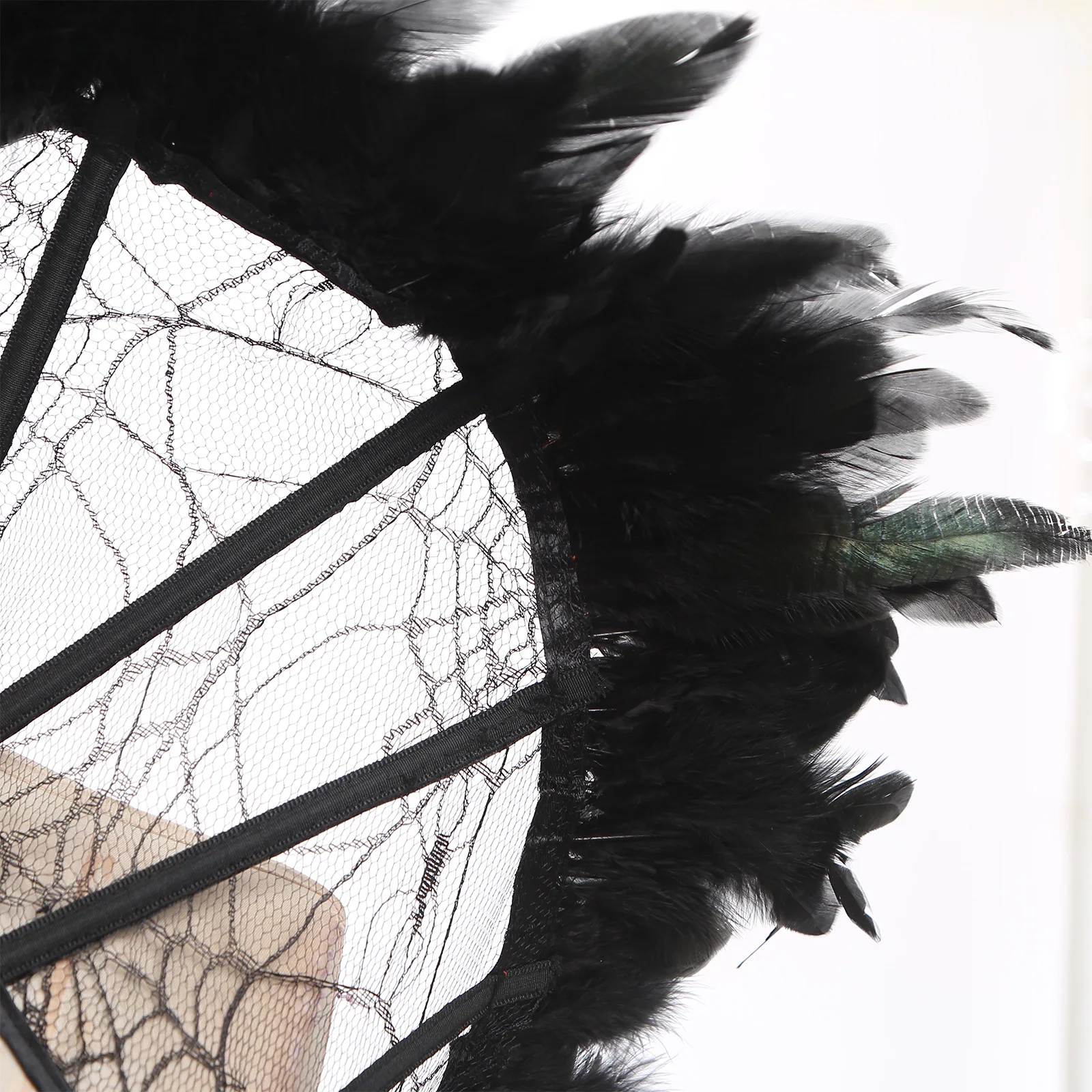 Accessorio per costume da collare da vampiro con colletto da vampiro, colletto rialzato disossato, unisex adulto, donna, uomo, Halloween