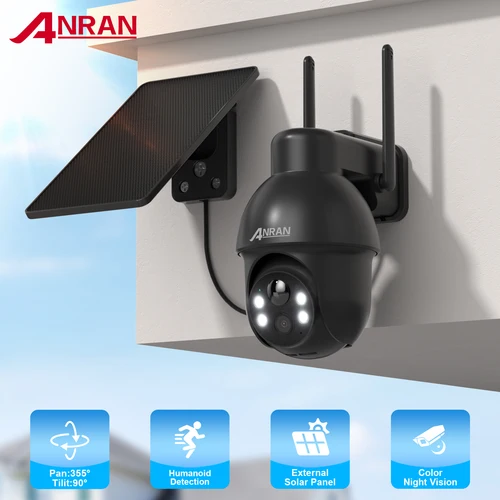 Imagen 1 del producto ANRAN cámara con batería Solar 5MP cámara de seguridad WIFI para exteriores protección del hogar PIR detección humana Color visión nocturna Audio bidireccional