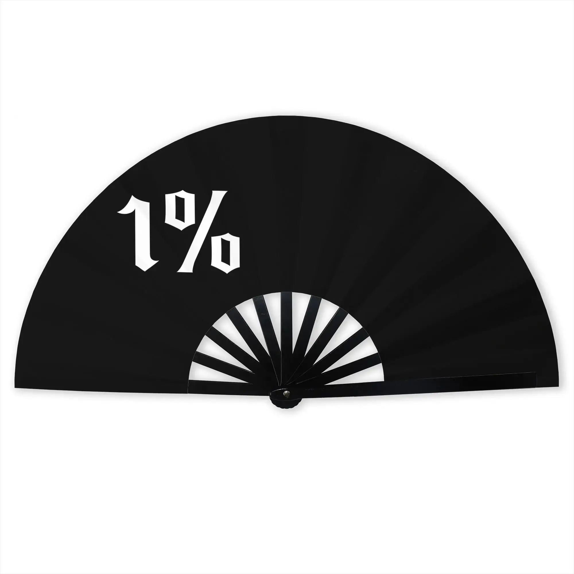 1% One Percent Stylish Hand Fan  Men  Printed Polyester Fan Trendy For Sports Events Gift