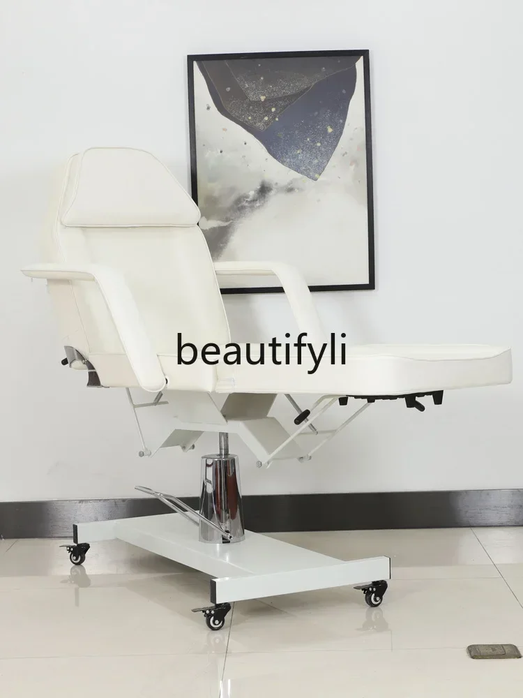سرير تجميل رفع هيدروليكي ss D، سرير تجميل طبي خاص لصالونات التجميل، سرير وشم قابل للطي متعدد الوظائف