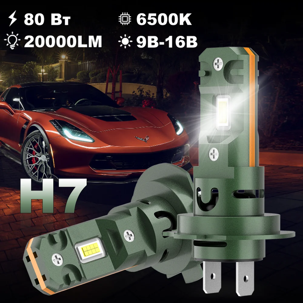 

280000LM H7 Комплект светодиодных ламп 180 Вт CSP Mini Wireless для автомобильных фар H7 Turbo Led Автодиодные лампы 12 В Белый 6500K