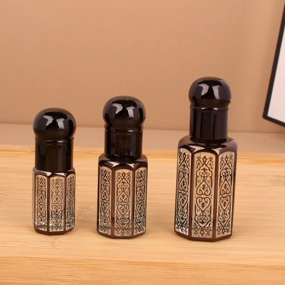 Luxury Perfume Bottles 3/6/12ML Gold Mini Dropper Bottles Refillable Essential Oils Bottles Vintage Bronzing Liquid Containers