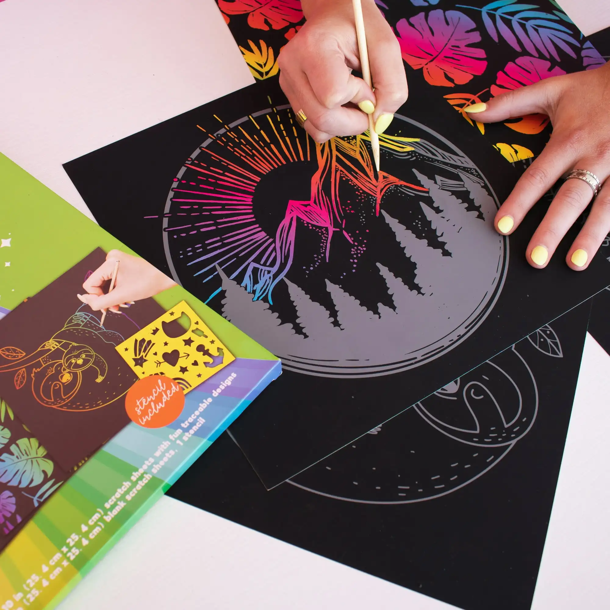 Art 101 Scratch Art 3 Pack Kit for Children to Adults