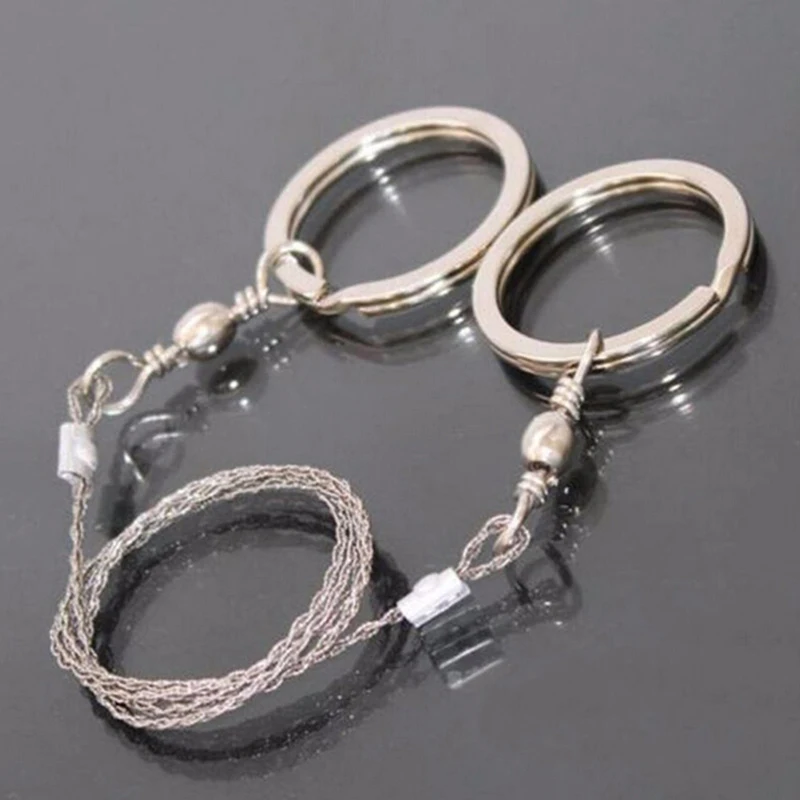 Outdoor Pocket Portable Wire Saw Carbon Ring Travel Camping Stainless Steel