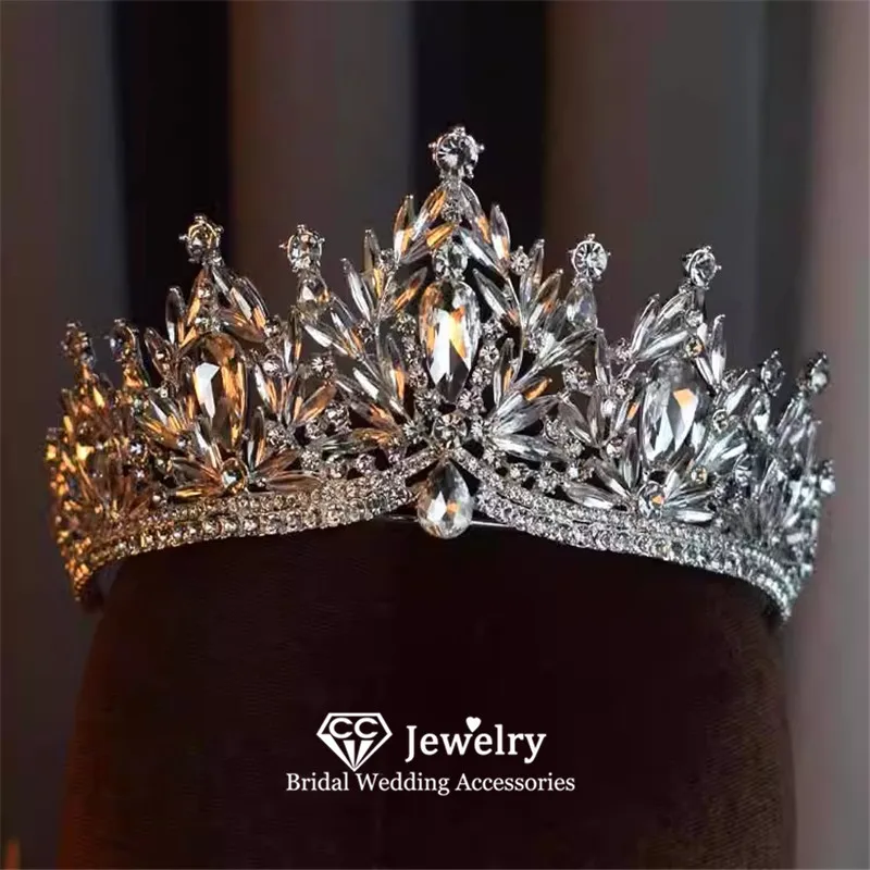 

CC Тиары и короны, женские аксессуары, свадебные повязки на голову, украшения для волос на помолвку, свадебные украшения для платья, блестящие хрустальные короны YQ223