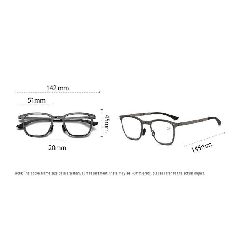 Anti Blue Light Photochromic Far Sight Glasses with Leather Case Luxury Portable Folding Anti-UV Presbyopia Eyeglasses 0 TO +4.0