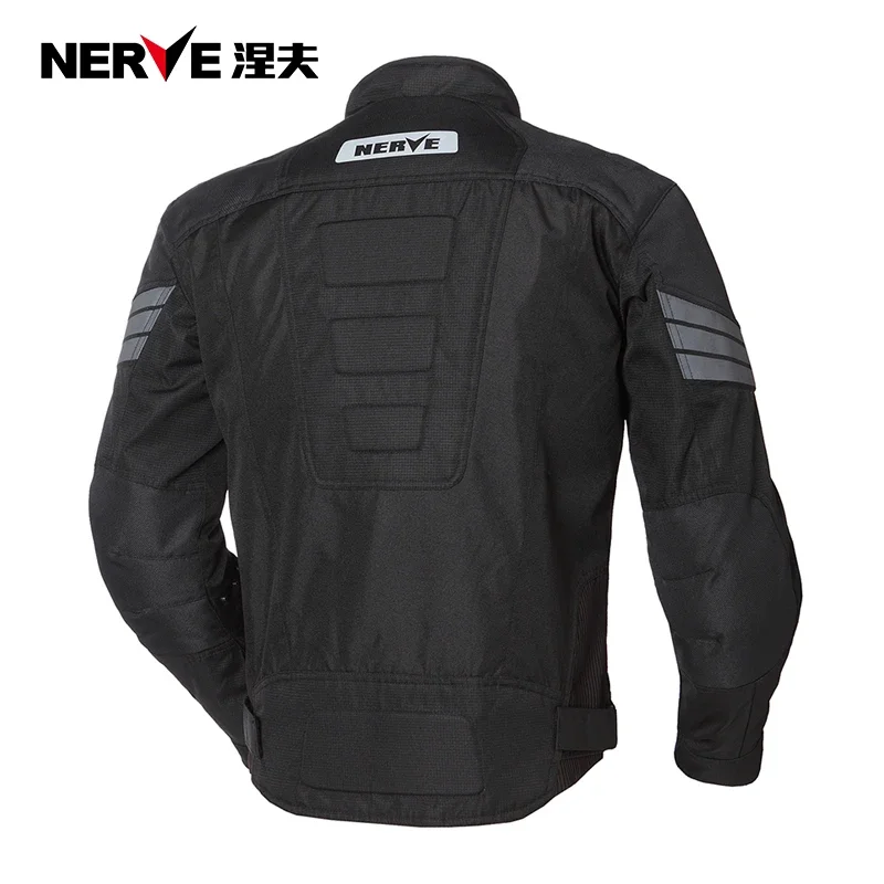 Nerve Motorcycle Jacket for Man Four Seasons Waterproof Fall Prevention Keep Warm Breathable Polyester Motorcycle Riding Jacket