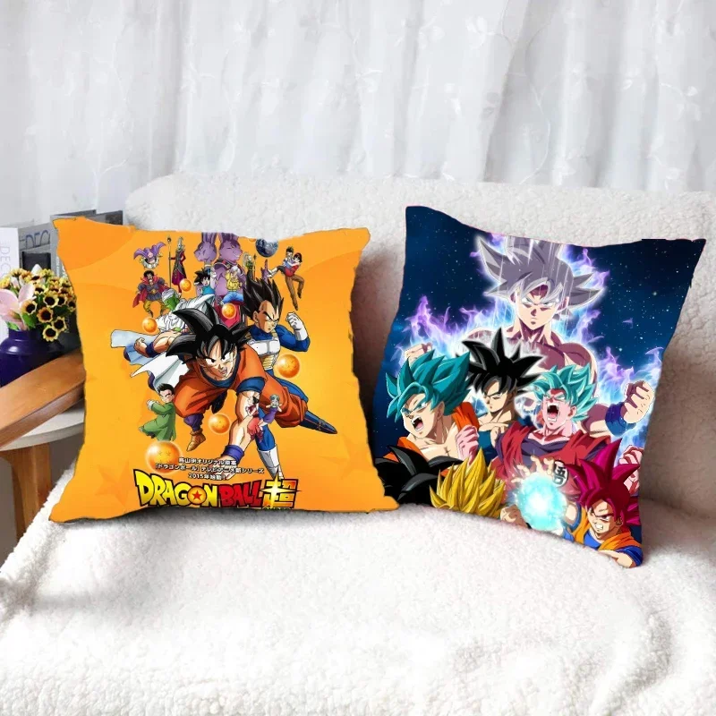 Dragon BallZ Pillowcase 45cm Anime Super Goku Throw Cushion Cover Living Room Pillow Cases Sofa Chair Home Decoration Gifts