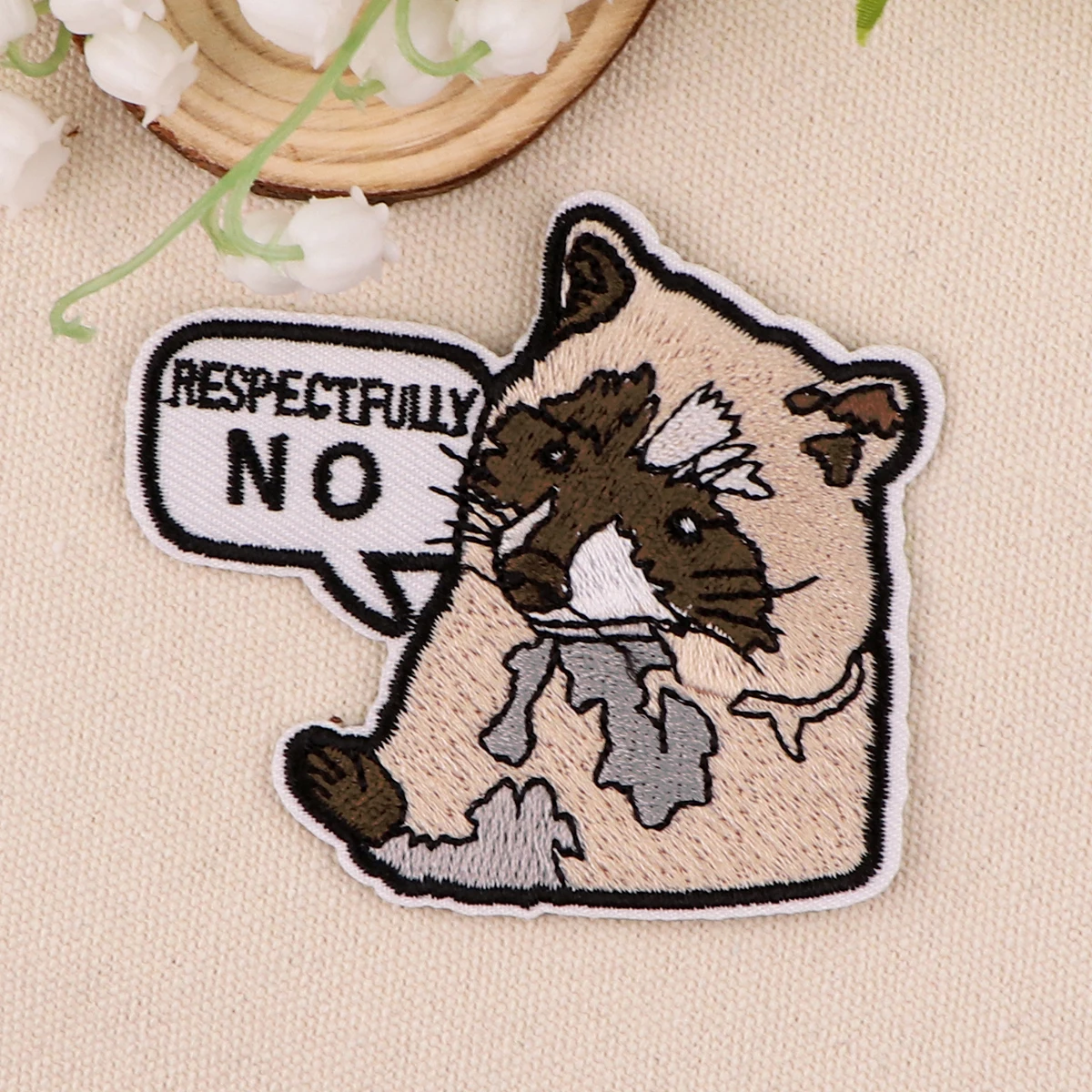 Raccoon Patches For Clothing Cartoon Animal Patches Appliques Iron on Badges Clothes Stickers DIY Sewing Embroideriy Stripes