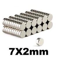Imán de disco de 7*2mm 7x2mm para refrigeradores domésticos, oficinas DIY 7x2 potentes imanes fuertes 7 mm x 2 mm