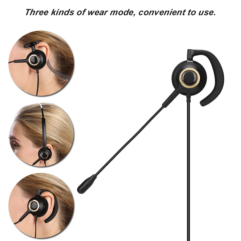 H1000-RJ9 Crystal Head Noise Cancelling Call Center Headset Comfortable Telephone Headphone Headset Call Center