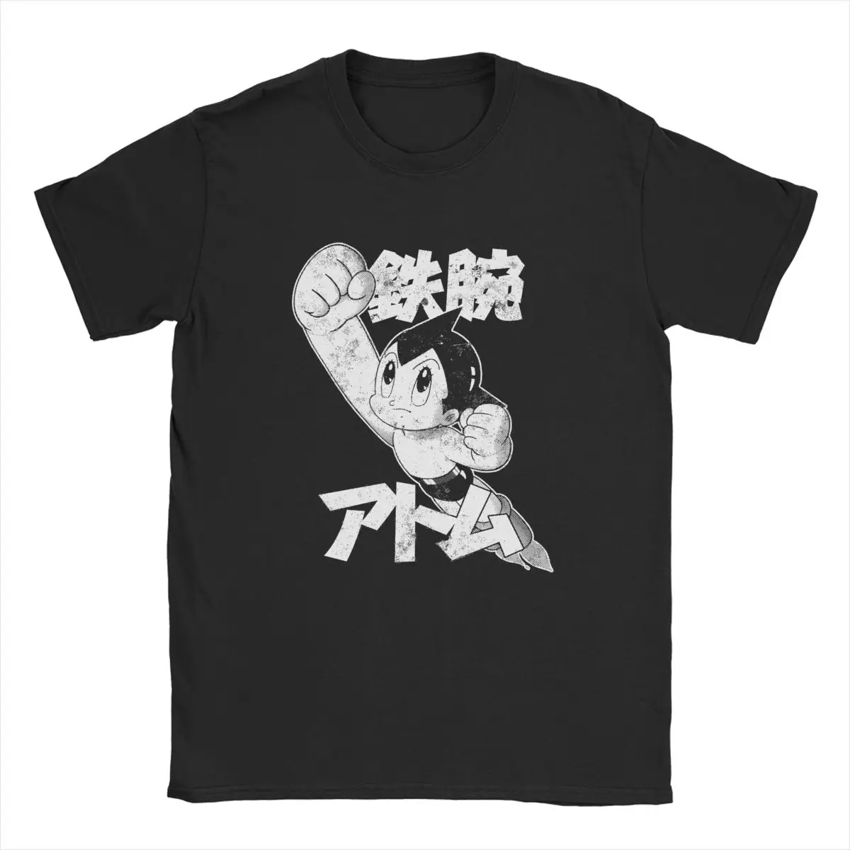 Astroboy-camisetas de Anime de Mighty Atom para hombres, camiseta de ocio de Manga corta con cuello redondo, Camiseta estampada de algodón puro