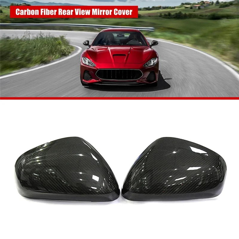 Car Carbon Fiber Rear View Mirror Cover for Maserati Gran Turismo & Gran Cabrio Quattroporte Add on Style Mirror Caps