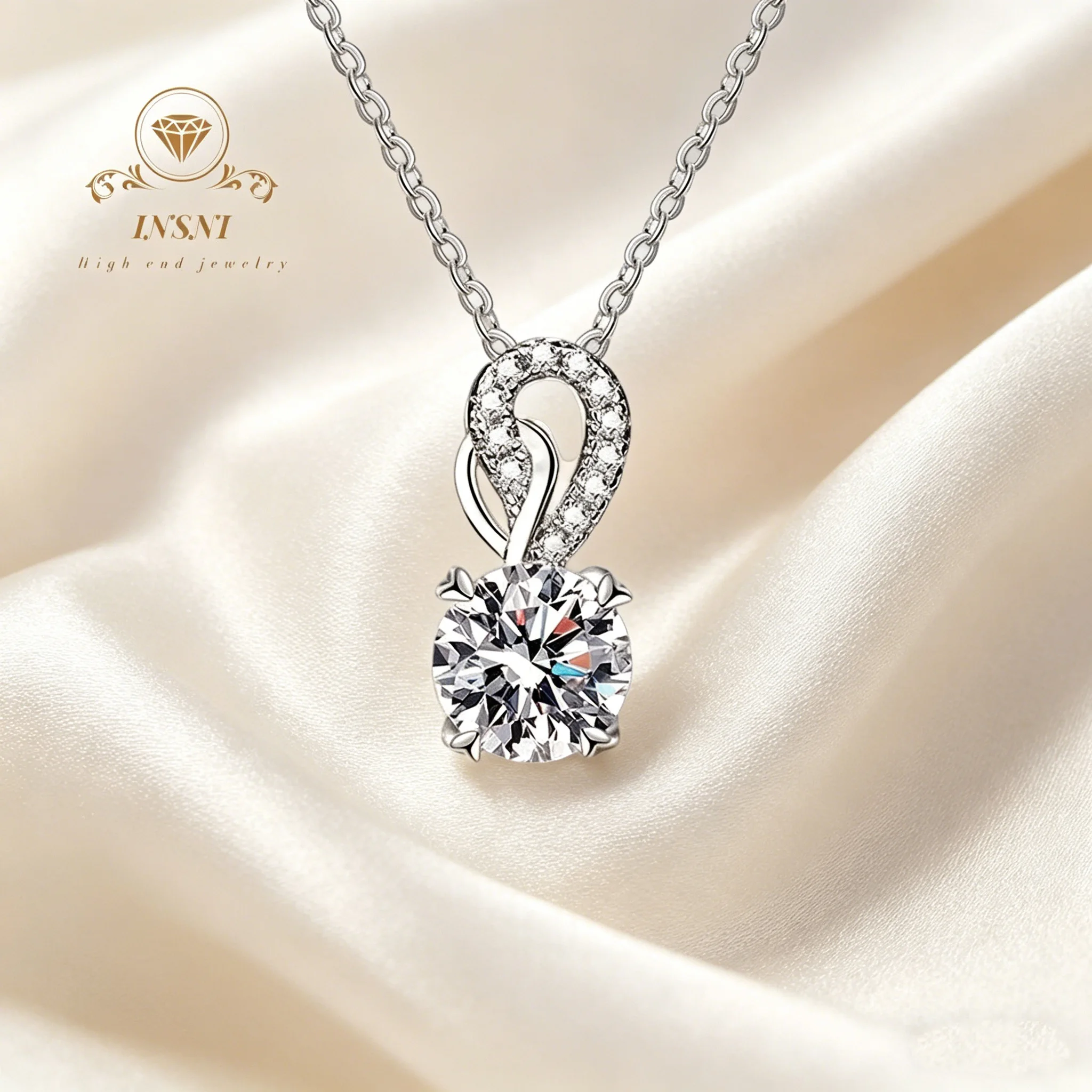 

Ожерелье-цепочка с замком, 1 карат, цвет D, с платиновым покрытием, из серебра S925, женское, роскошное, модное ювелирное изделие, с сертифицированным муассанитом, подарок в подарок