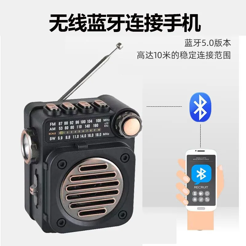 Radio mini multi-band FM/AM/SW multi-function Bluetooth card