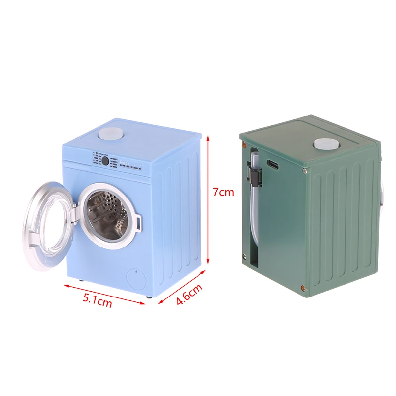 1Pc Dollhouse Miniature Washing Machine Drum Washer Laundry Model Dollhouse Decor Toy.