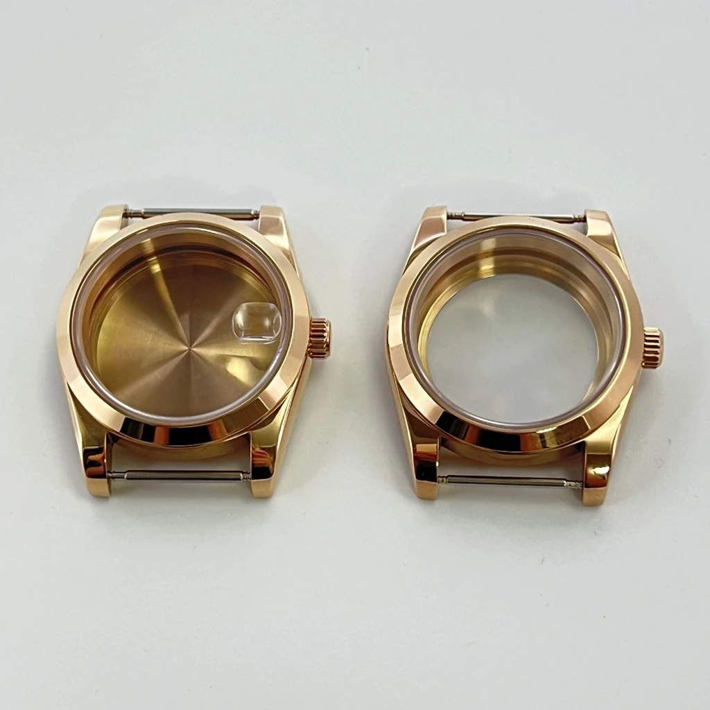 High Quality 36mm 40mm Rose Gold Case Sapphire Crysta Fit NH34 NH35 NH36 NH38 NH39 NH70 NH72 ETA2824 PT5000 Movement