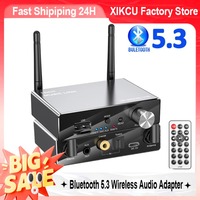 XIKCU Bluetooth Transmitter Receiver Stereo Low Latency AUX 3.5mm Optical Wireless Music Audio Adapter Remote Control For TV PC