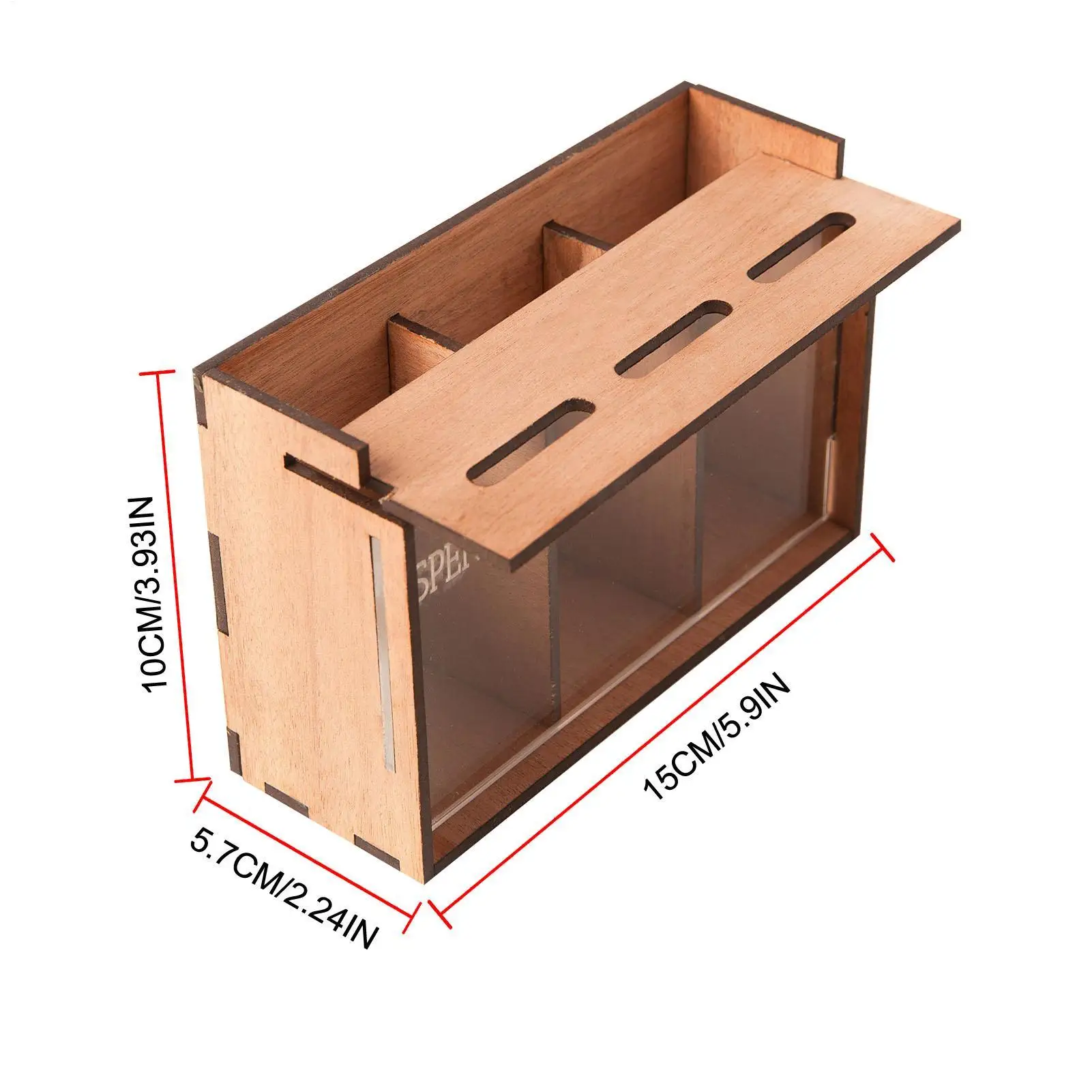 بنك المال للبالغين، 3 مقصورات خشبية قابلة للإزالة، منظم تخزين الأموال لتوفير العملات المعدنية لتزيين المنزل #6