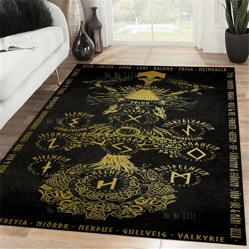 Norse Legends Variety Mythology Viking Flannel Floor Rugs Home Decor Soft Carpet For Living Room Bedroom