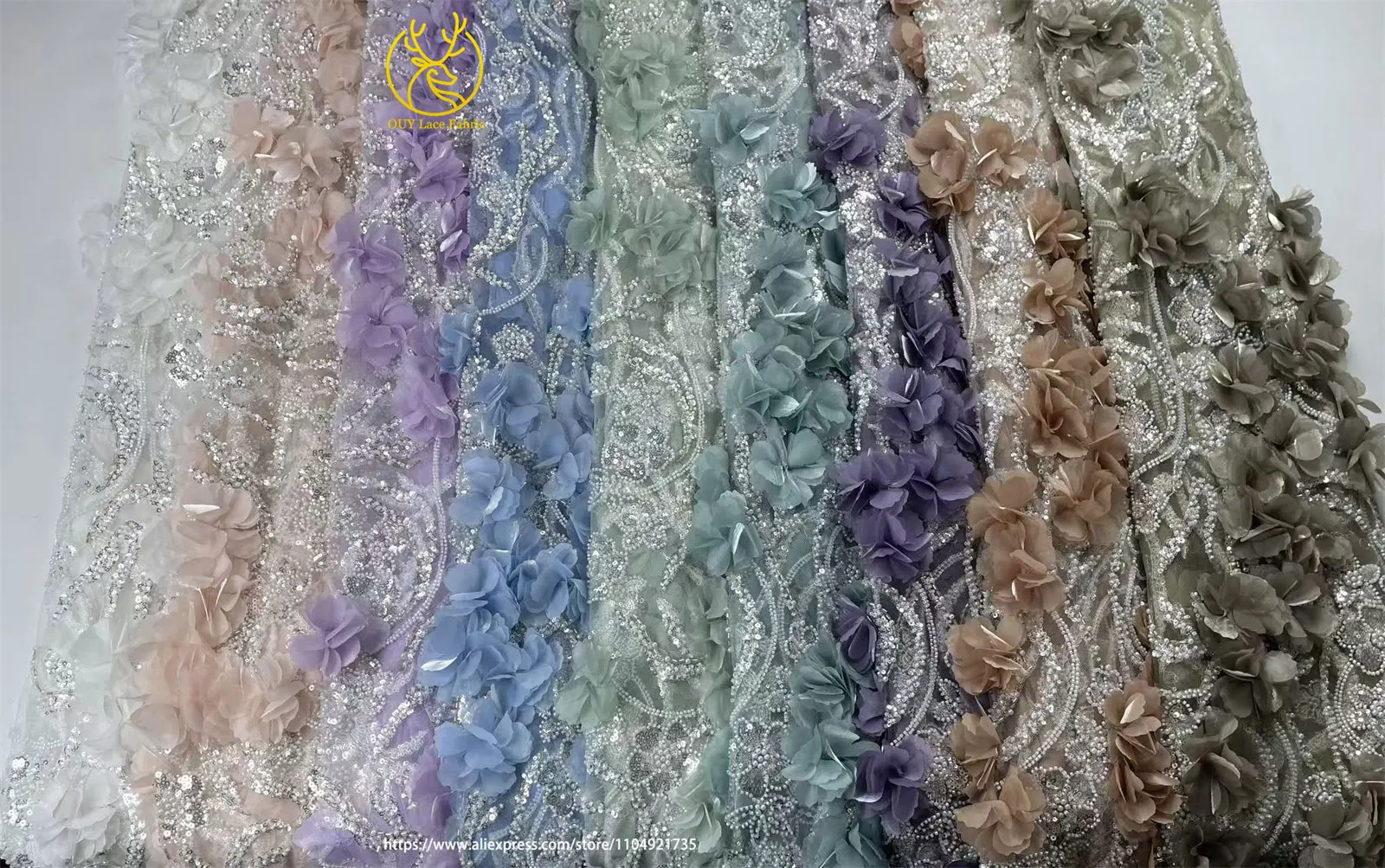 جديد الأفريقي ثلاثية الأبعاد زين الترتر 2025 موضة الفرنسية النيجيري حفلة مطرز الديكور تول أقمشة الدانتيل لفساتين الزفاف