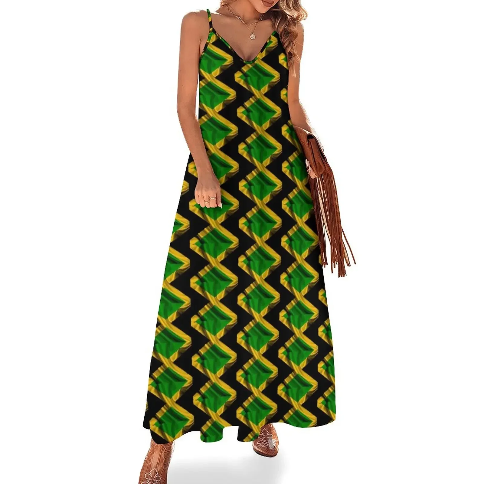 

Jamaican Flag Sleeveless Dress Dresses for wedding party Elegant gown Dress