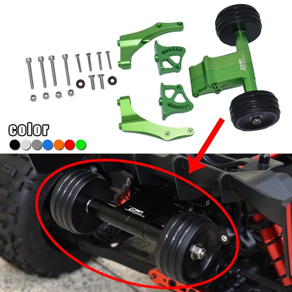 

GPM ARRMA 1/5 KRATON OUTCAST EXB 8S Metal Aluminum Rear Wing Mount Adjustable Angle Wheelie Bar Head-up ARA320492 + ARA320536