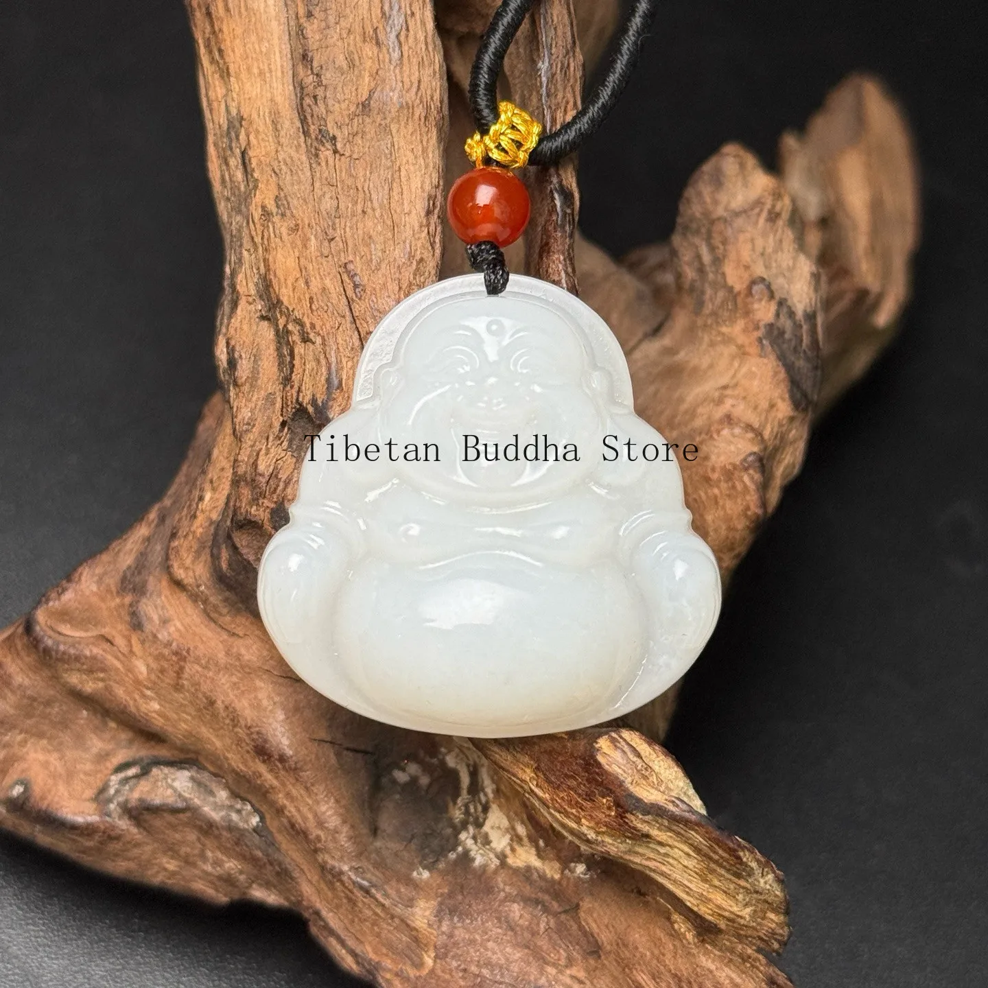 100% temple natural hetian jade carved Buddha Bracelets jewelry amulet pendant