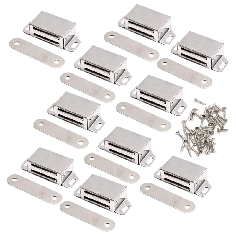 

10Pcs Magnetic Door Catches Pull Strong Magnet Cabinet Latches Door Closer For Bathroom Kitchen Sliding Door Window