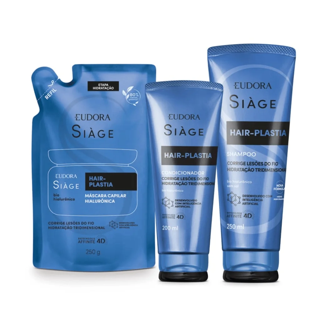 Siàge Hair-Plastia Kit: Shampoo 250ml + Refill Hair Mask 250g + Conditioner 200ml