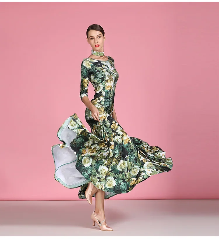 NUOVO vestito da ballo latino salsa cha cha tango da donna vestito da ballo standard moderno S9062 vestito da ballo