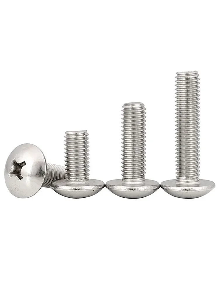 40PCS M6 M6X16mm 304 Stainless Steel Cross Big Flat Head Screw  M6 Mushroom Head Screw Bolt JISB1111T Screws Bolts