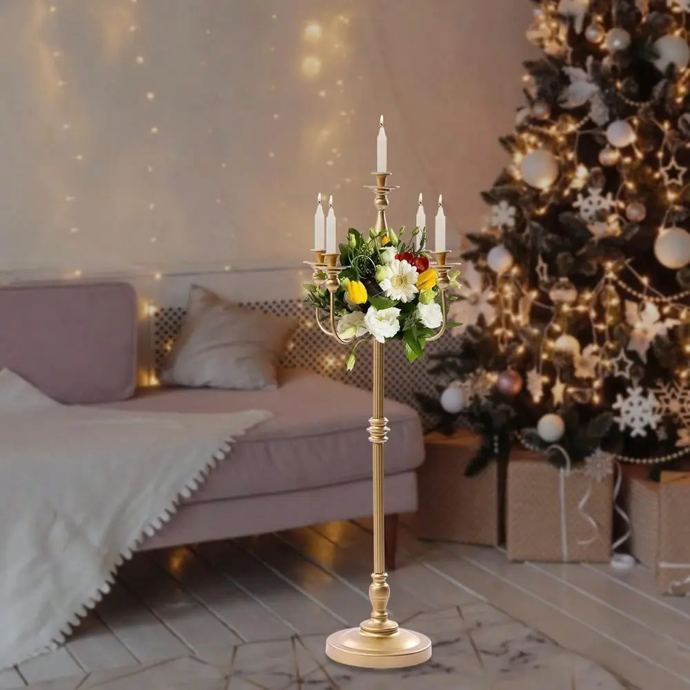 50 Inch 5 Arm Floor Candle Candelabras Candle Holders,Candle Stands,Wedding Table Centerpieces,Wedding Candelabras For Birthday