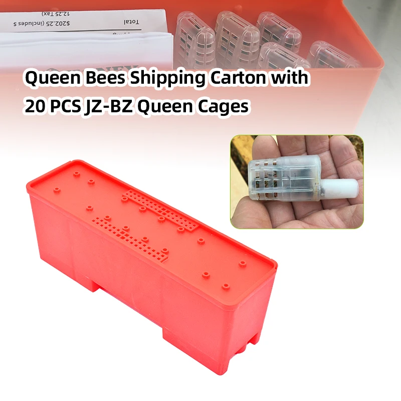 Beekeeping Queen Bees Shipping Carton with 20 PCS JZ-BZ Queen Cages Queen Rearing Equipment Beekeeper Supplies Beehive Tools