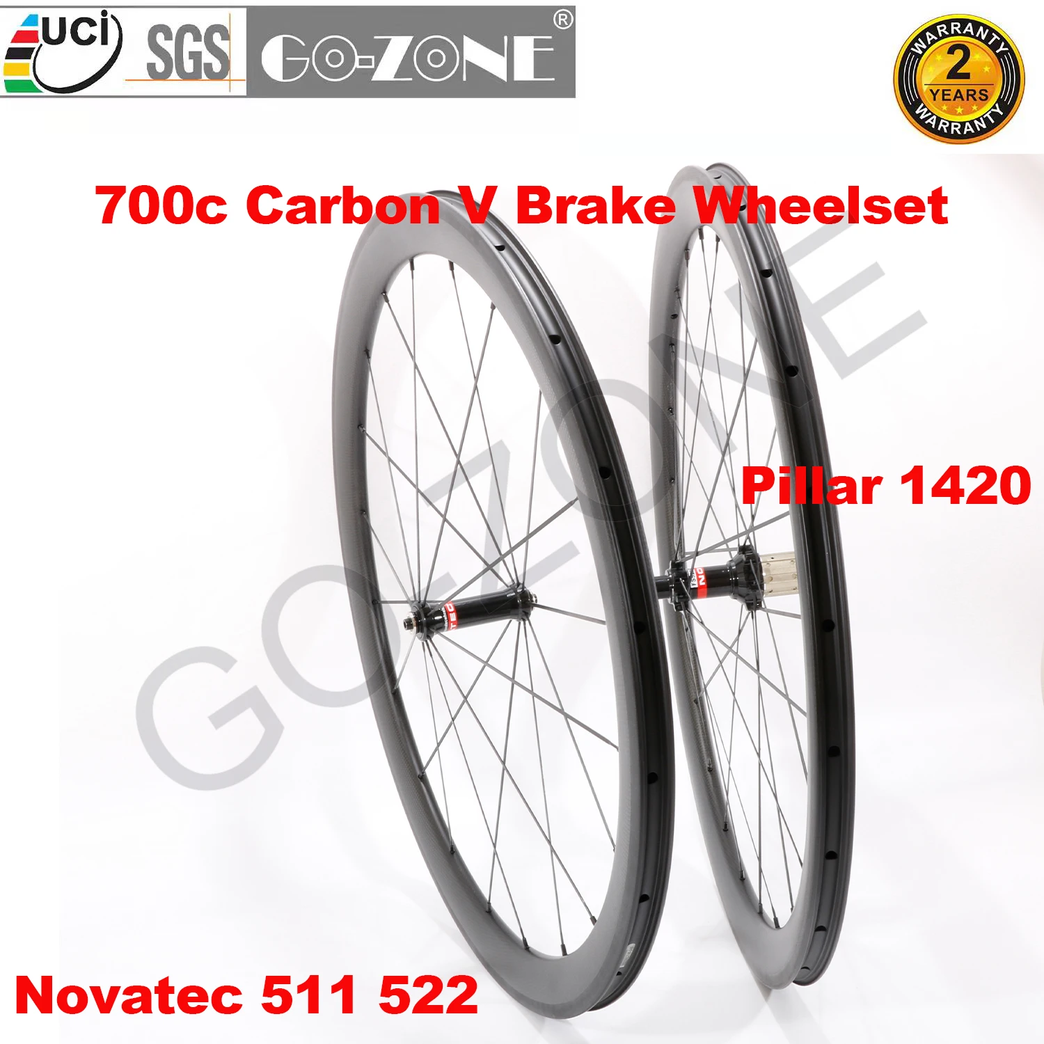 Clincher Tubeless Tubular Carbon 700c Wheelset 26mm U Shape Customizable Novatec511 522 Pillar 1420 Carbon Road Rim Brake Wheels