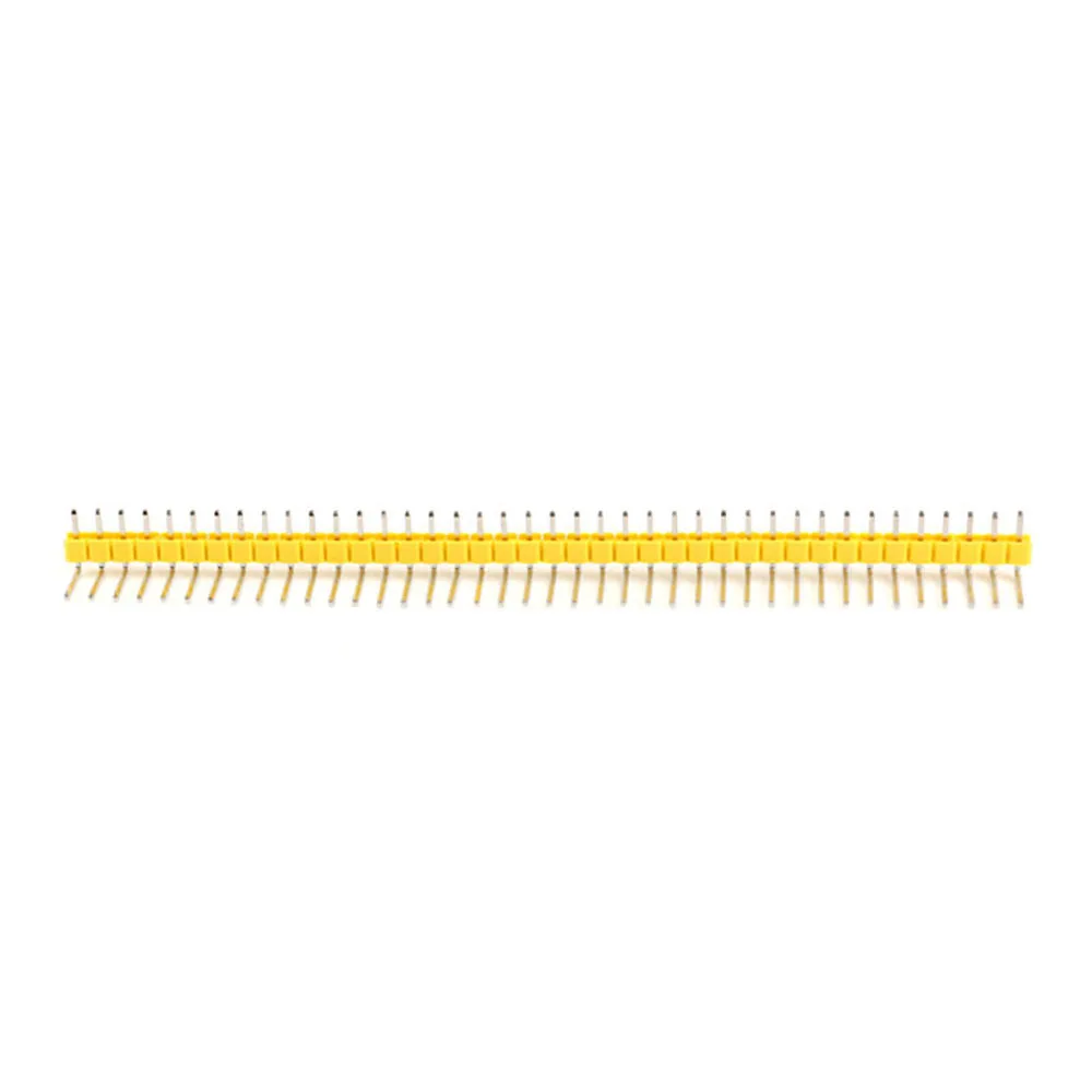 10pcs 40 Pin 1x40 Single Row Right Angle Male 2.54mm Breakable Pin Header Connector Strip For Arduino Yellow