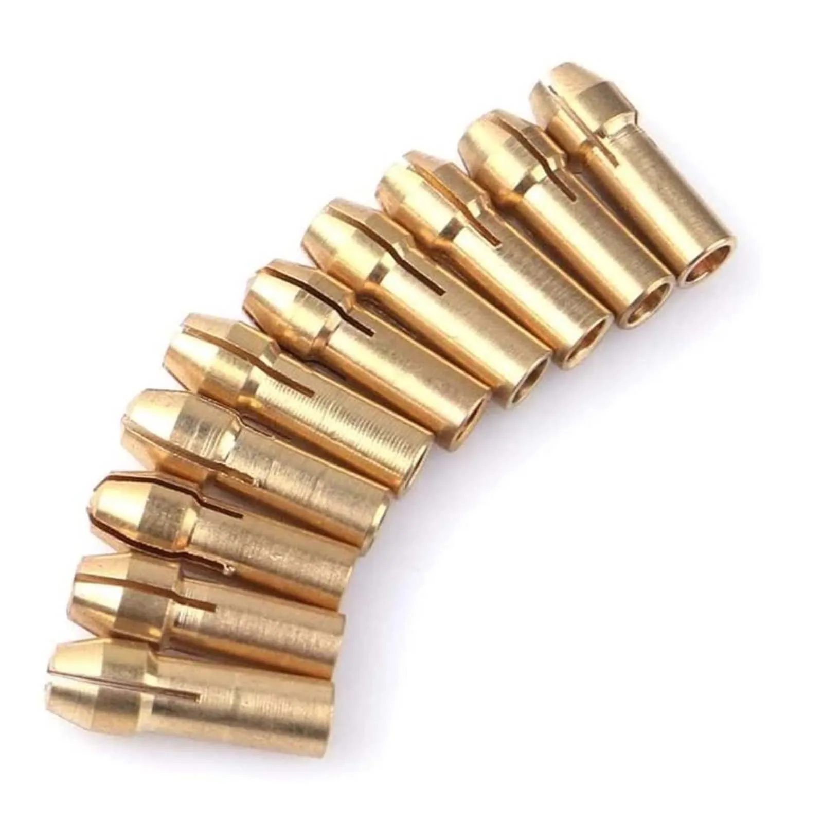 10Pcs/Set  0.5-3.2mm Copper Small Electric Drill Bit Mini Drill Chucks Chuck Adapter Micro Collet Brass For Power Rotary Tool