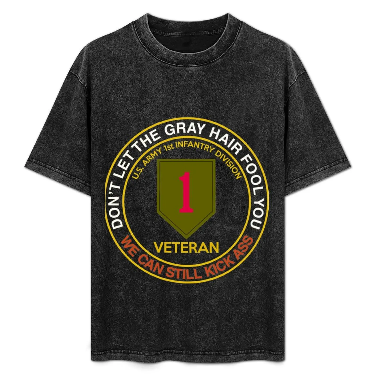

1st Infantry Division Veteran T-Shirt Basic Solid Color Short Sleeve T-Shirt