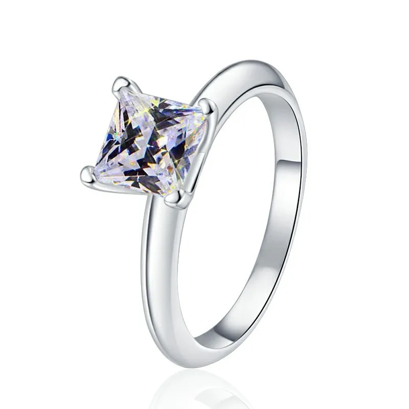 

JZ0173 Lefei Fashion Trendy Luxury Simple Classic 1.2ct Moissanite Simple Square Ring Charm Women s925 Silver Party Jewelry Gift