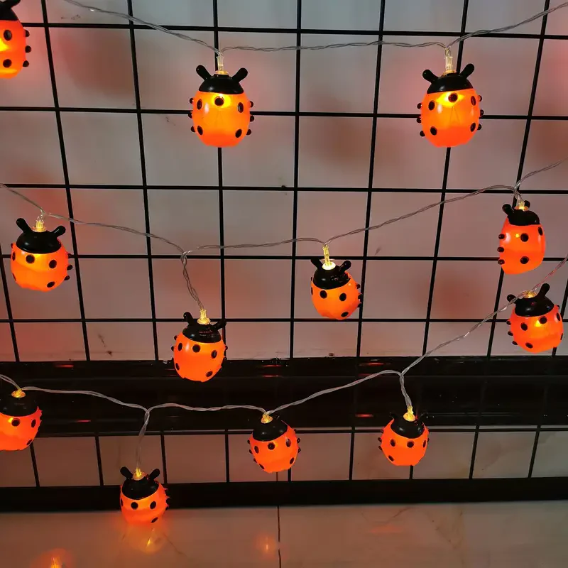 6M 40LED Rome Decoration Ladybug String Lights Indoor Party Atmosphere Christmas Battery Flower Fairy Lights Curtains 176