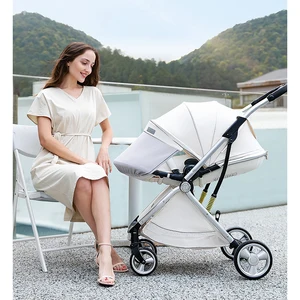 Luxurious baby stroller, 3 in 1, egg-shaped seat for newborn, a pushchair reline hand, pram compact size 6 Main Sales Baby Car with Baby Comfort - №6