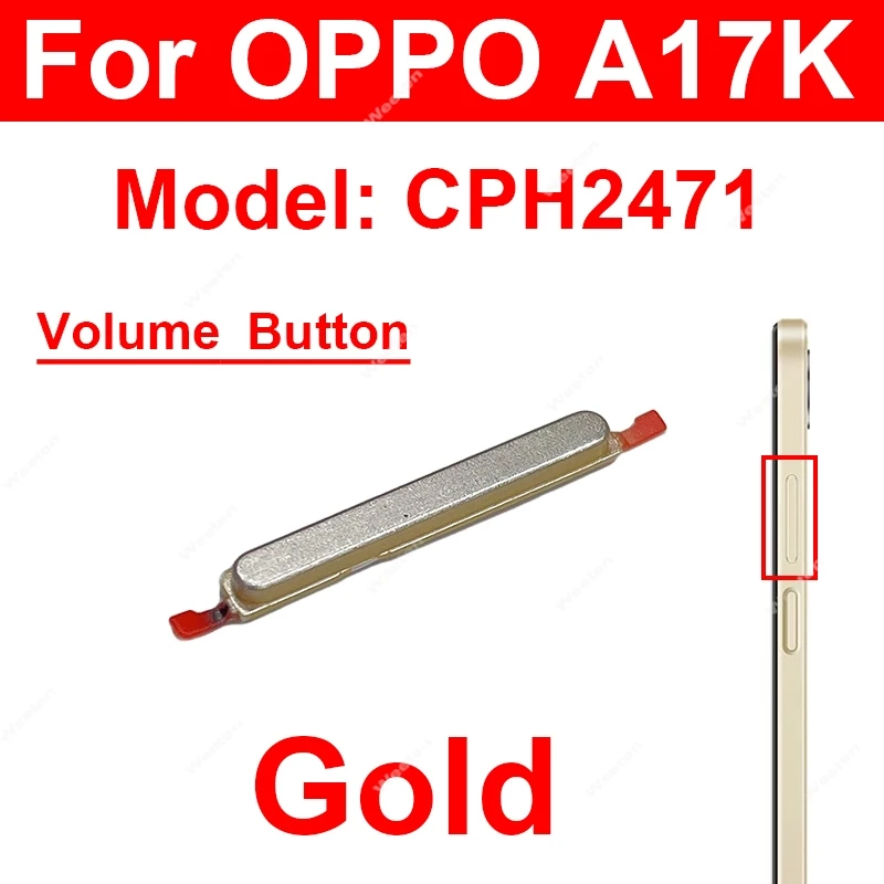 Volume Button For OPPO A17 A17K A18 4G Volume Button Small Switch Key Up Down Side Key Replcement Parts