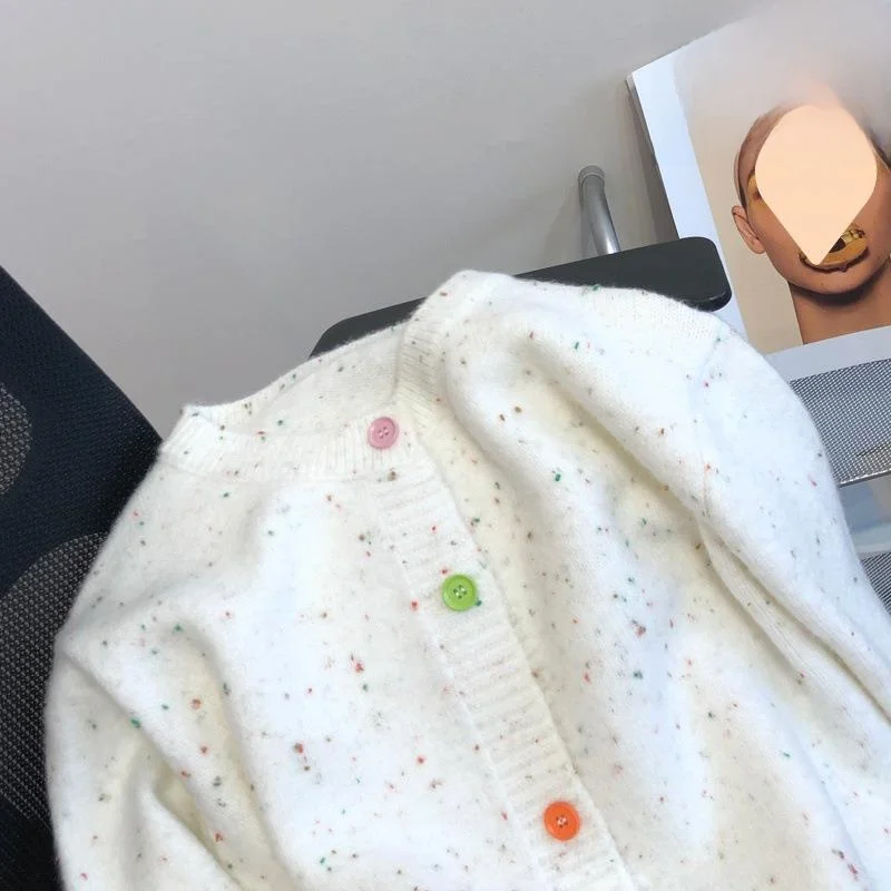 الأزهار محبوك سترة Jaet المرأة ربيع الخريف فضفاضة كسول Sle ملابس خارجية طويلة Sve طول منتظم #2